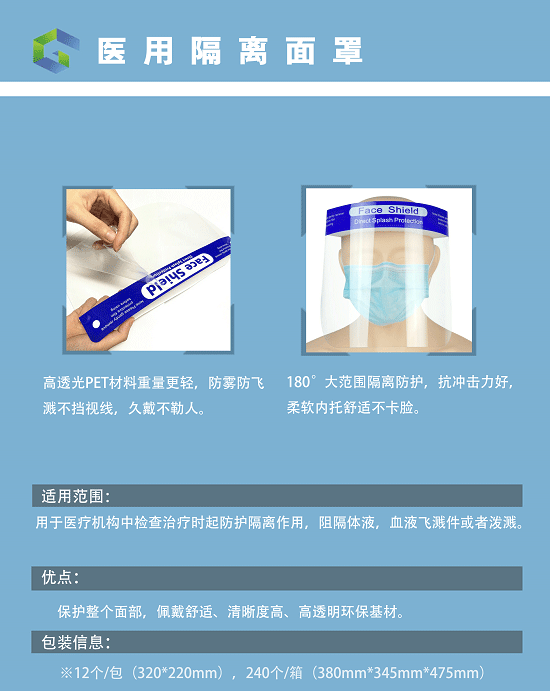 医用隔离面罩防护面罩